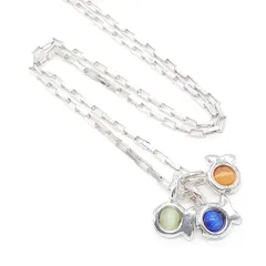 Clio blue クリオブルー ネックレス SILVER 925 シルバー 三匹の魚 キャッツアイストーン M6042312のサムネイル