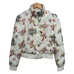 Desigual(デシグアル) ブルゾン サイズM レディース美品  - 白×ライトピンク×マルチ 長袖/フラワー(花)/刺繍/ジップアップ/中綿/秋/冬のサムネイル