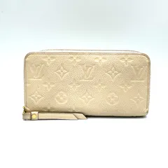 LOUIS VUITTON アンプラント ジッピー モノグラム RFID対応 レザー ライトベージュ 長財布 ゴールド M82212