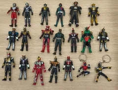 ★【20体セット】仮面ライダー 戦隊シリーズ ソフビ18体＋キーホルダー2体 まとめ売り 約10cm ディケイド W オーズ シンケンジャー 他