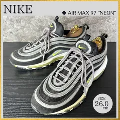 S774 NIKE AirMax97 NEON Volt ナイキ エアマックス97 ネオン ボルト ローカット スニーカー 921826-004 黒ブラック×グレー UK7／26cm