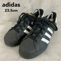 adidas originals アディダスオリジナルス 23.5cm SUPERSTAR スーパースター スニーカー シューズ 運動靴 ブラック 黒 ローカット シェルトゥ 定番 三本線 カジュアル ストリート スポーツ 古着 トレフォイルロゴ ★ ■■