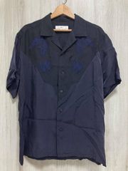 ◇コムデギャルソン 美品 シースルー 花柄 半袖 ボタンシャツ 黒 S