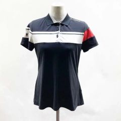 新品 J.LINDEBERG ポロシャツ ネイビー ホワイト レッド レディース