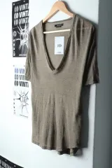 W(M-L) ブランド ヴィンテージ 半袖 Tシャツ Isabel Marant イサベル マラン Marant マラン リネン 麻 -1478Dのサムネイル