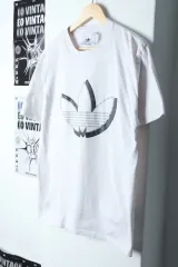 W(3XL) アディダス 半袖 Tシャツ オーバーサイズ ロゴ 白 -1354E