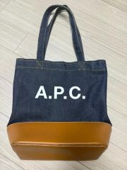 A.P.C.】アーペーセー アクセル スモール トートバッグ デニム×レザー