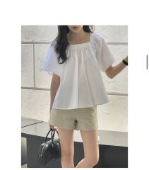 新品タグ付 エストネーション ブラウス 白 パンツ 黒 日本製 2点セット 