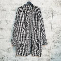 ESTACOT 千鳥格子 ニット切替 ロングコート L - メルカリ