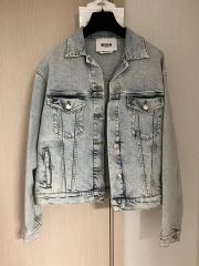 MSGM デニムジャケット ショート丈 ラメ加工 38 | Mercari