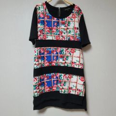 LEONARD レオナール チュニックワンピース 花柄 洗える◎ トリム 38