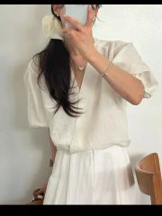 uur tie blouse アイボリー - メルカリ