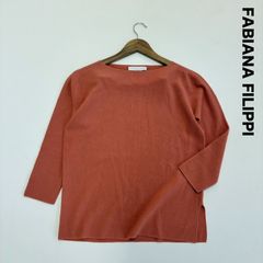 美品】FABIANA FILIPPIカットソー ビジュー ジップブラウン半袖M