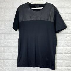 期間限定値下げ 美品］GUCCI レザー切り替え Tシャツ ネイビー Sサイズ