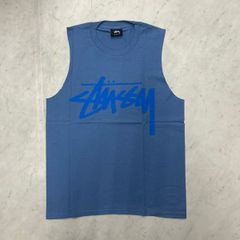 STUSSY タンクトップ M グレー ストックロゴ グラフィックロゴ 美品 