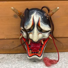 【迫力の神楽面 】般若面 木彫 敏秋作✨【ガハハ本舗お宝倉庫市】 メルカリ
