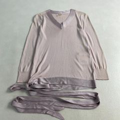 エルメス　長袖Ｔシャツ　シルク　リボン　HERMÈS PARIS Vネック エルメス 長袖Tシャツ シルク リボン HERMÈS PARIS Vネック