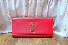 正規品 YVES SAINT LAURENT イヴ・サンローラン レッド 財布 クラッチバッグ
