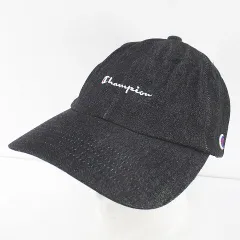 チャンピオン CHAMPION キャップ帽 帽子 デニム調 57～59cm 灰系 グレー ロゴ 文字 刺繍 ワッペン ベルトアジャスターのサムネイル