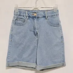キッズ ライトブルー デニム ハーフパンツ 7-8歳 0730