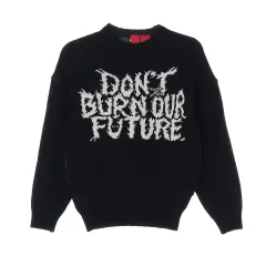 (新品) S アジョバイアジョ スローガン ブラック ウールニット ヘビースウェターのサムネイル