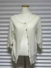 白パフスリーブカーディガン