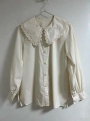 SLOBE IENA クレリックボリュームスリーブブラウス ノーカラー 着丈 