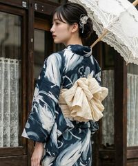 ポワゾンドール】 半幅帯 トリコロール レトロポップ 浴衣 夏着物