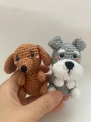""" 犬の手編みキーホルダー（ダックスフンド） """のサムネイル