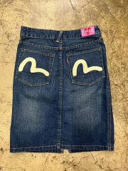 美品✨️EVISU エヴィス デニムスカート ミニ丈 カモメロゴ 濃紺 美品