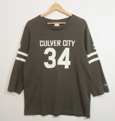 25SS Champion (XL) 3/4 スリーブフットボールTシャツ 七分袖 C3B412 チャンピオン グレー K4-158