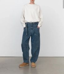 パンツ ANGLAN Backsatin Work Wide Overall Navy ANGLAN Backsatin Work Wide Overall Navy - メルカリ