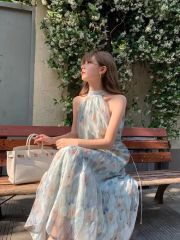 ANDREA&Co. 水彩アートティアードワンピース ホワイト - メルカリ