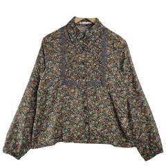 FUEGO WOMAN レオパード柄 花柄 シアーシャツ 長袖 ブラウス - メルカリ