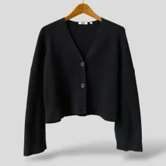 (レディース L) UNIQLO U メリノ Vネック カーディガン