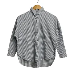 upper hights(アッパーハイツ) 長袖シャツブラウス サイズ1 S レディース美品  - 白×ネイビー ストライプ/THE SHIRTのサムネイル