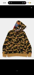 BAPE アベイシングエイプ シャーク フーディー ジップアップ イエローカモフラ