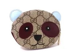■新品■未使用■ GUCCI グッチ 818765 GG柄 GGスプリーム パンダシェイプ  PVC コインケース 小銭入れ ポーチ ベージュ系 FS9061