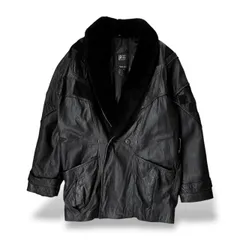 1990's VINTAGE LAMB LEATHER FUR COLLAR SWITCHED JACKET / 90年代 ヴィンテージ ラム レザー スウェード ファー ジャケット コート