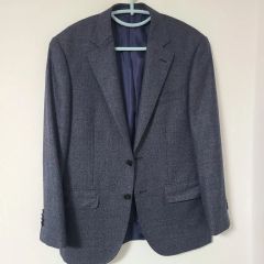 難あり】dunhill ダンヒル 高級シルク混テーラードジャケット 千鳥格子