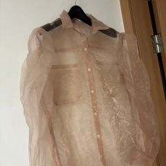 OLD PARK OLDPARK 再構築 チェックネル ギャザーシャツ ブラウス 