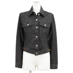 【極美品】GUCCI グッチ デニムジャケット サイズ 40 レディース Gジャン シェリーライン ロゴボタン アウター ブラック 黒 イタリア製のサムネイル
