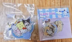 サンリオ アクリル キーホルダー + ポチャッコ ポムポムプリン など アイスクリーム フレーク シール 出品