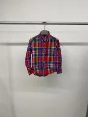 (5Y) ポロ ラルフローレン キッズ チルドレン チェック カラ シャツ ロングスリーブ