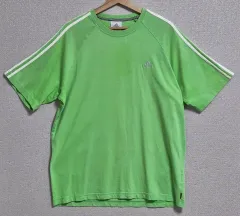 実寸 L (100) adidas アディダス ヴィンテージ ライトグリーン 半袖Tシャツ