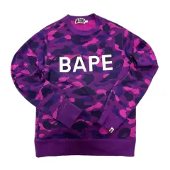A BATHING APE パープル カモフラ スウェット L
