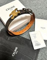 CELINE ベルト 75 トリオンフ セリーヌ ブラウン 正規 25mm 鑑定
