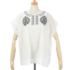 美品 Pheeta オーガンジースキッパーブラウス シアー コットン インド