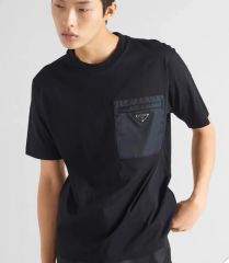 PRADA ウール ニット 48三角ロゴプレート黒セーターポケットプラダ 