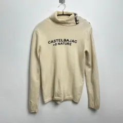 カステルバジャック Castelbajac アイボリー ボタン ハーフネック ロゴ ニット 2のサムネイル